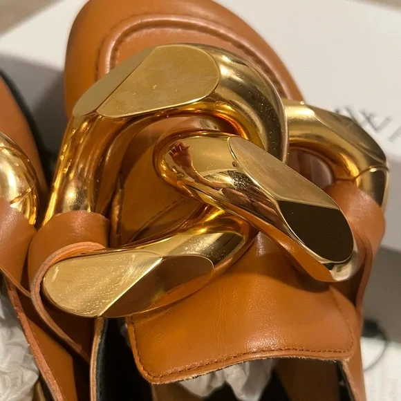 JW ANDERSON gold chain mules loafer - Picture 4 of 7